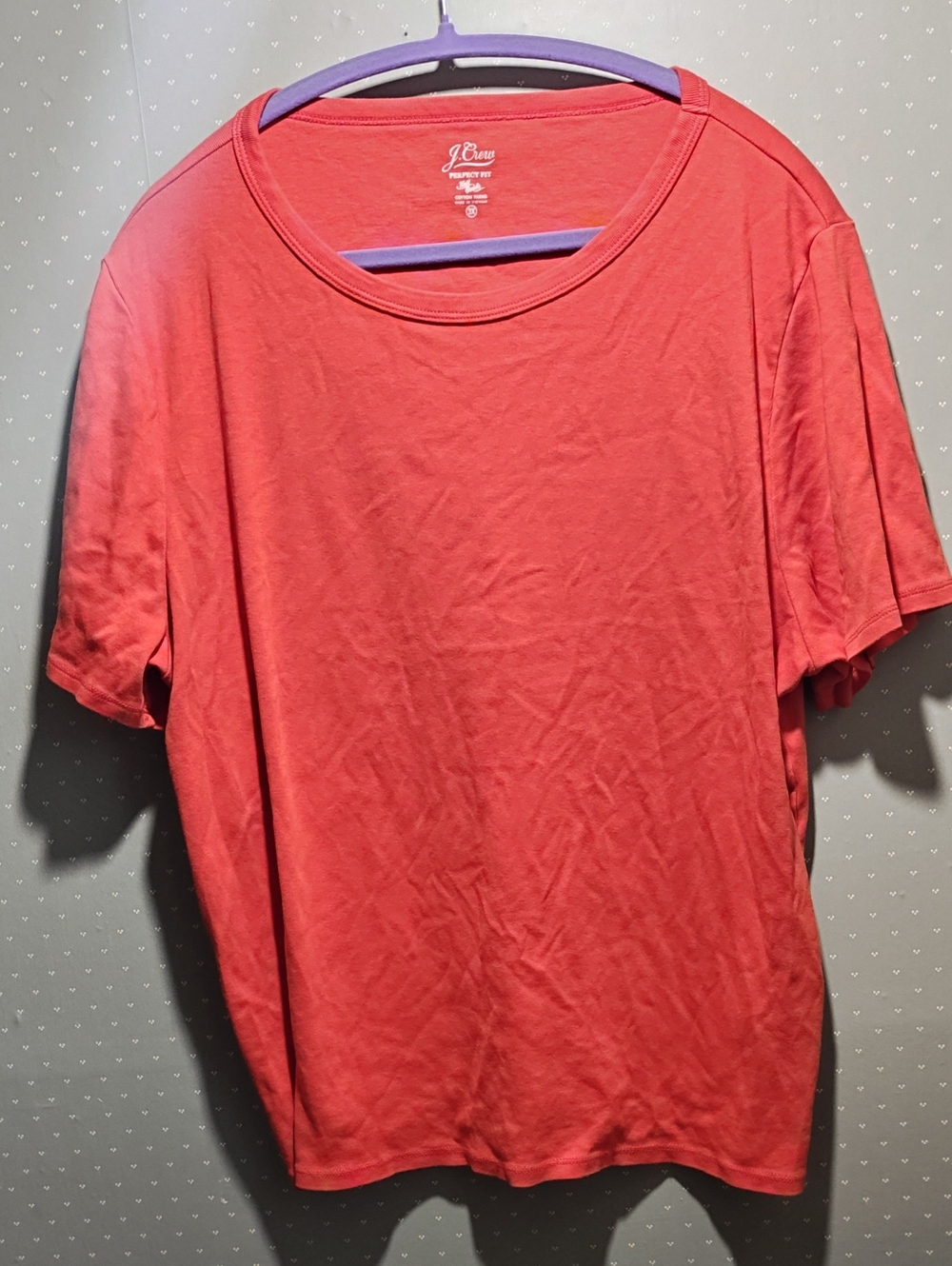 J. Crew Women’s Orange-Red Short Sleeve Crewneck Tee Perfect Fit 3x